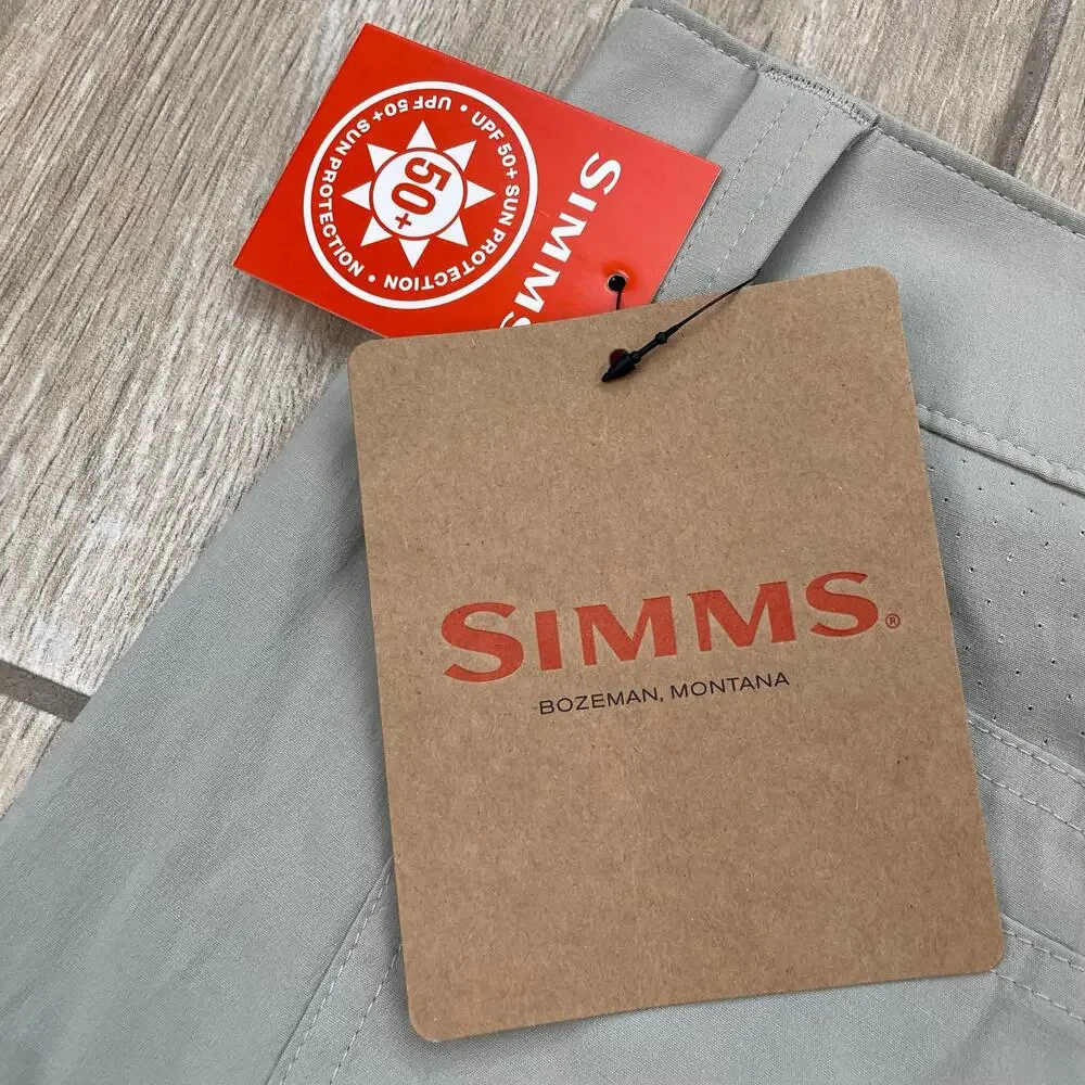 Simms Challenger Fishing Shorts Mens 36 Khaki Performance Stretch Cargo NWT 9